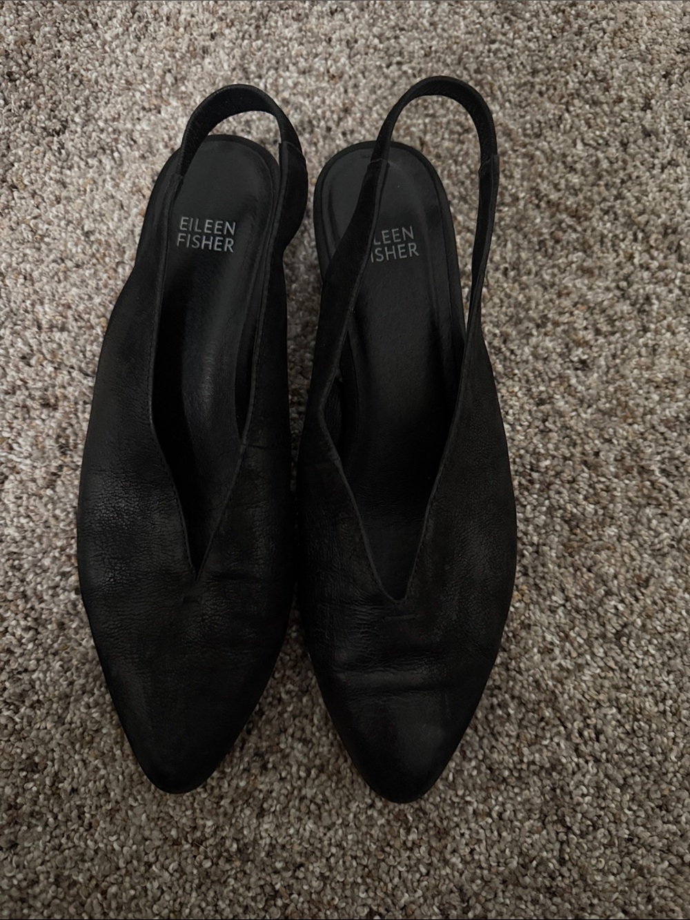 Eileen Fisher Devi Slingback Wedge in Black Suede, Size 8